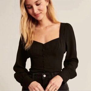 Abercrombie Long Sleeve V-Neck Button Top